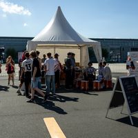 Der Stand der BAG EJSA beim Kirchentag in Hannover